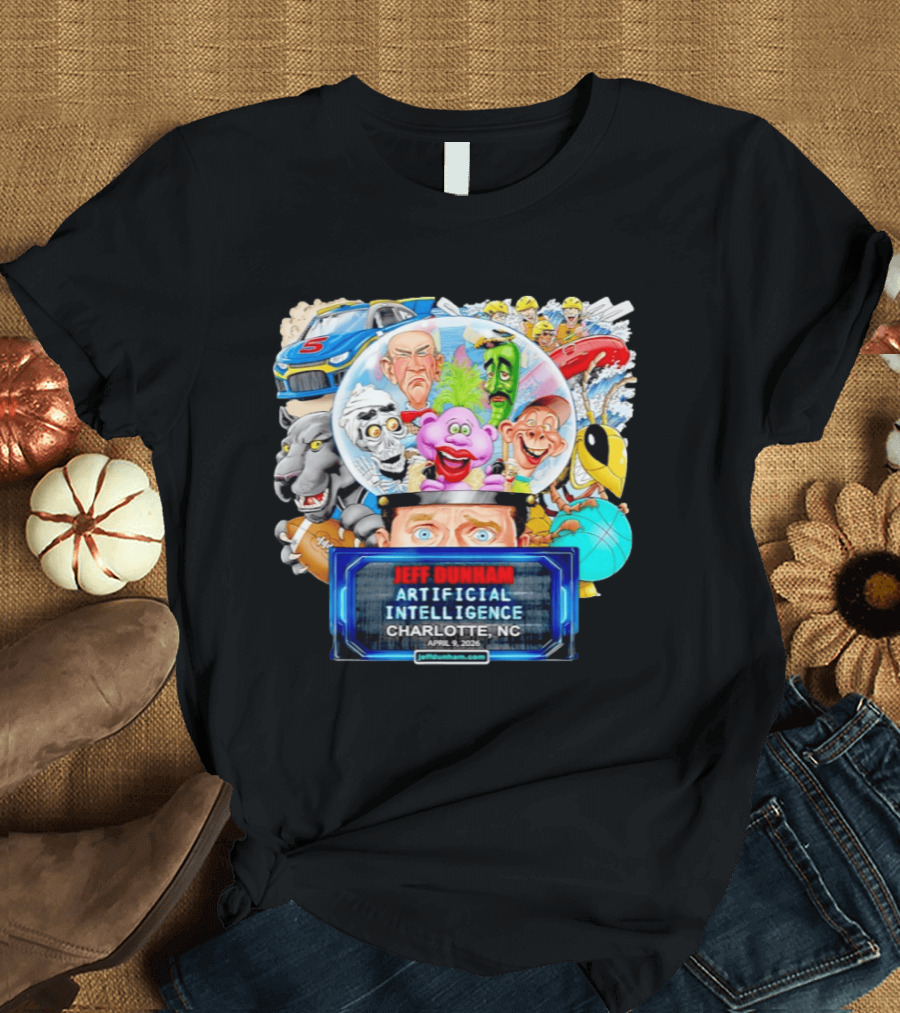 Jeff Dunham Artificial Intelligence Tour Charlotte NC April 9 2026 Characters And Scenes T-Shirt