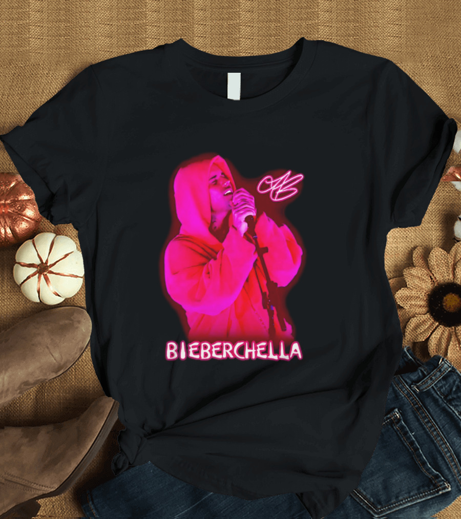 Bieberchella Mic Performance With JB Signature T-Shirt