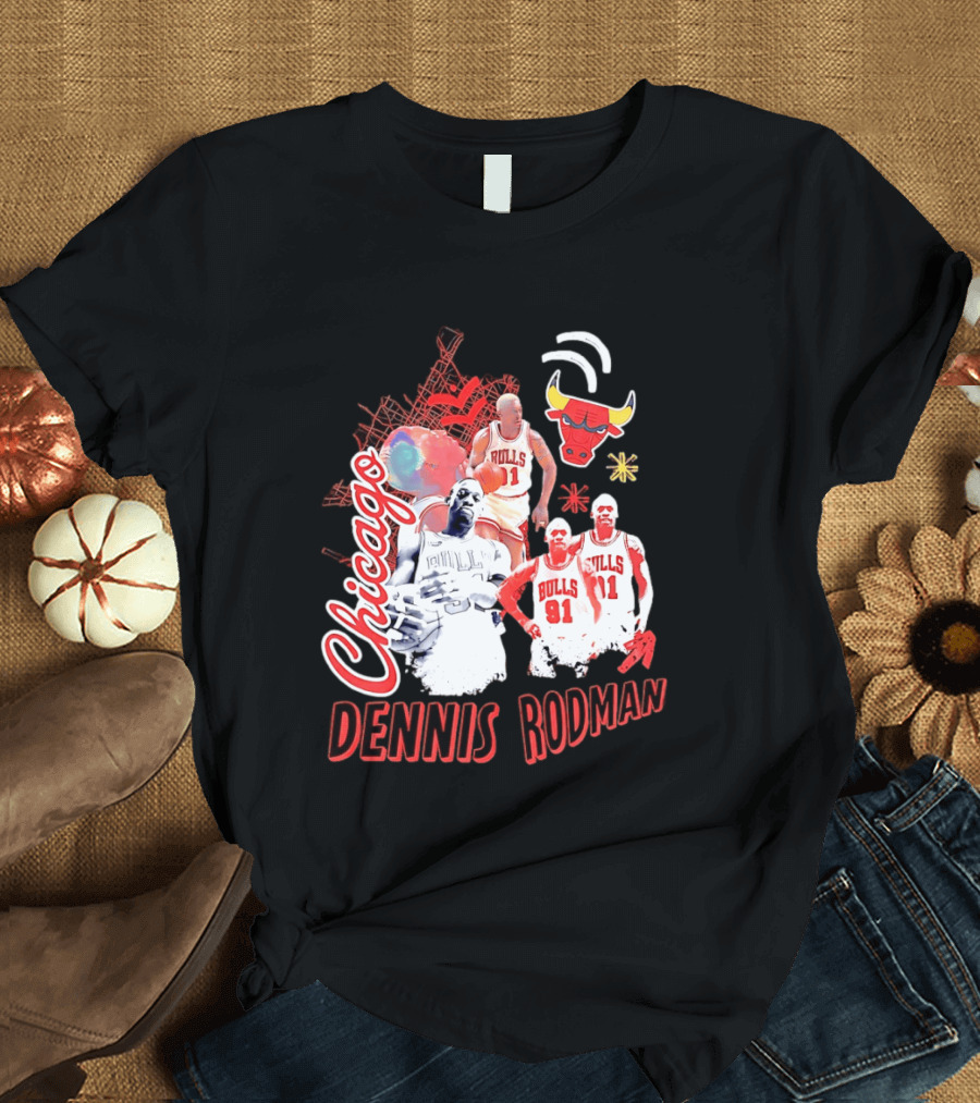 Chicago Bulls Dennis Rodman Vintage Basketball Legend T-Shirt