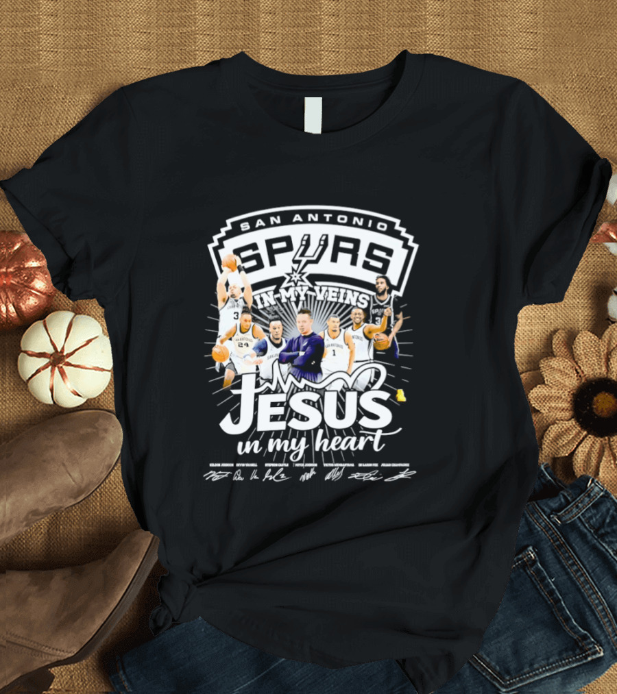 San Antonio Spurs Basketball Passion And Faith With Jesus In My Heart T-Shirt