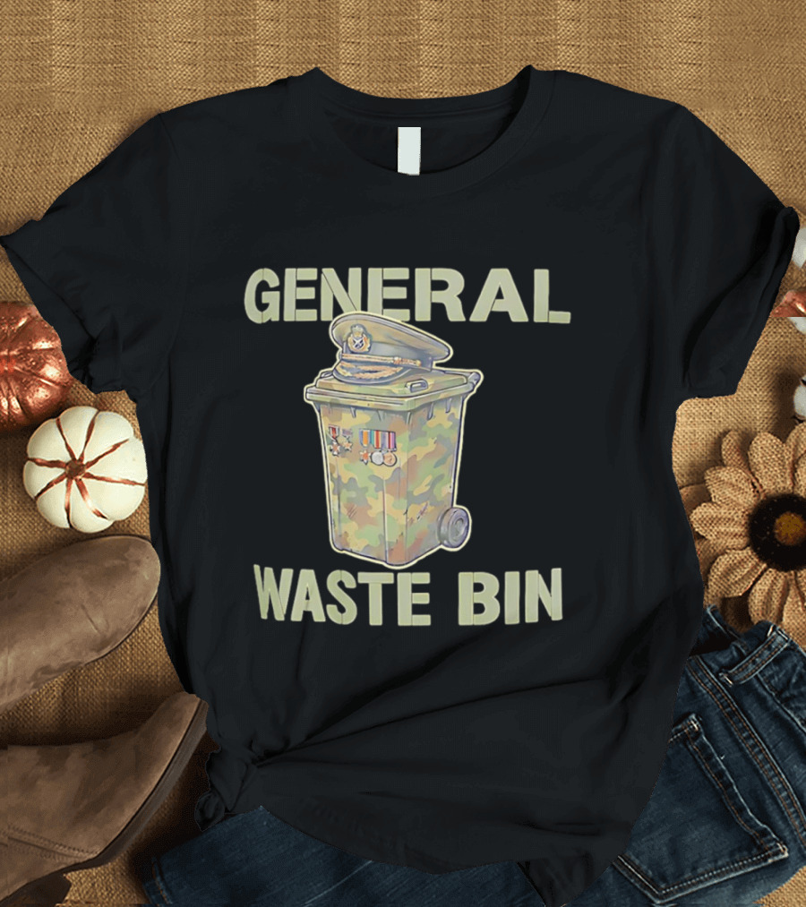 General Waste Bin Camo Trash Hat Medals T-Shirt