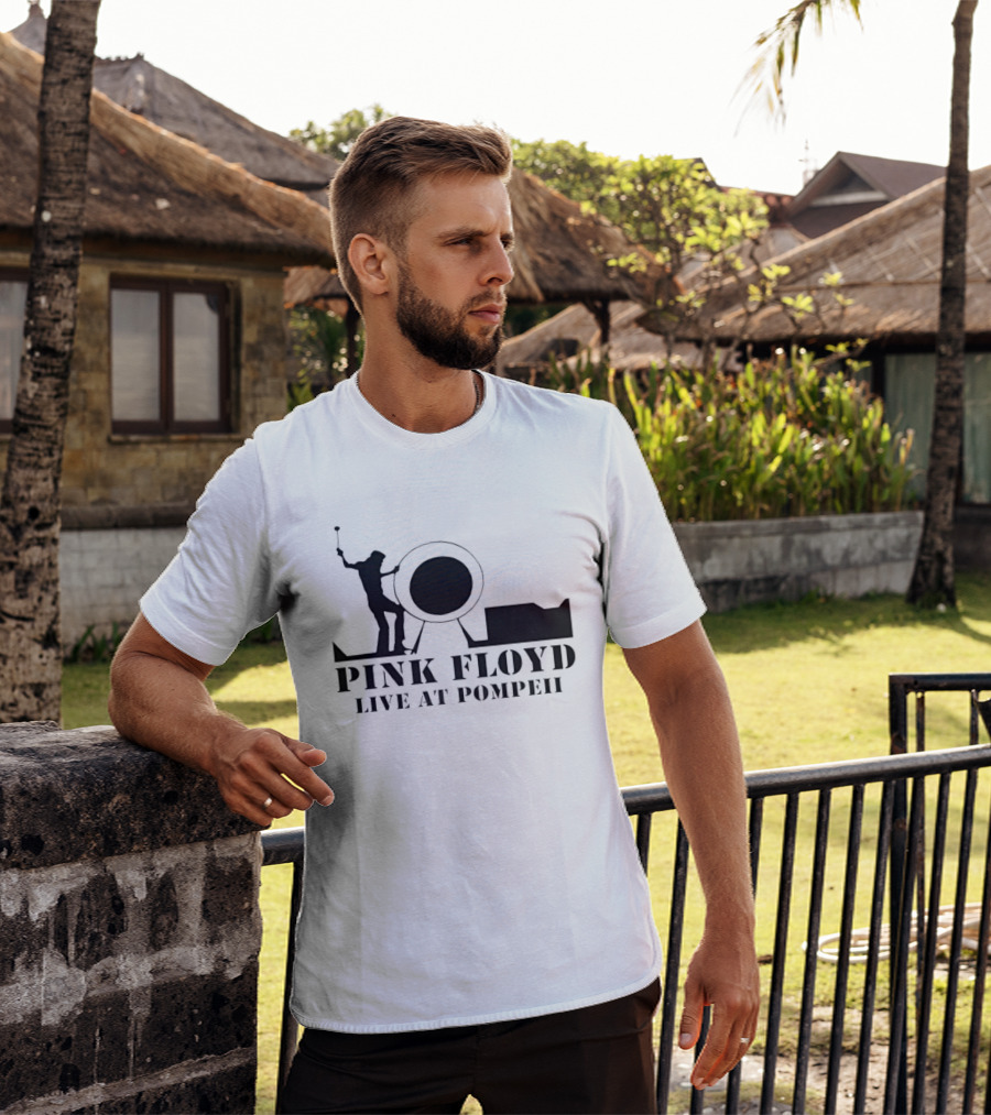 Pink Floyd Live At Pompeii Drummer Silhouette Concert T-Shirt