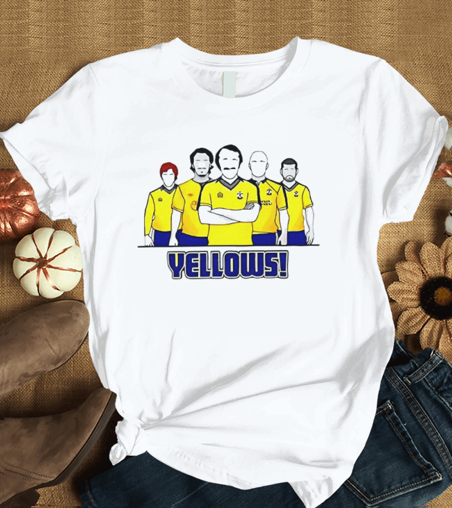 Saints FC Team Yellows Iconic Football Crew Players T-Shirt