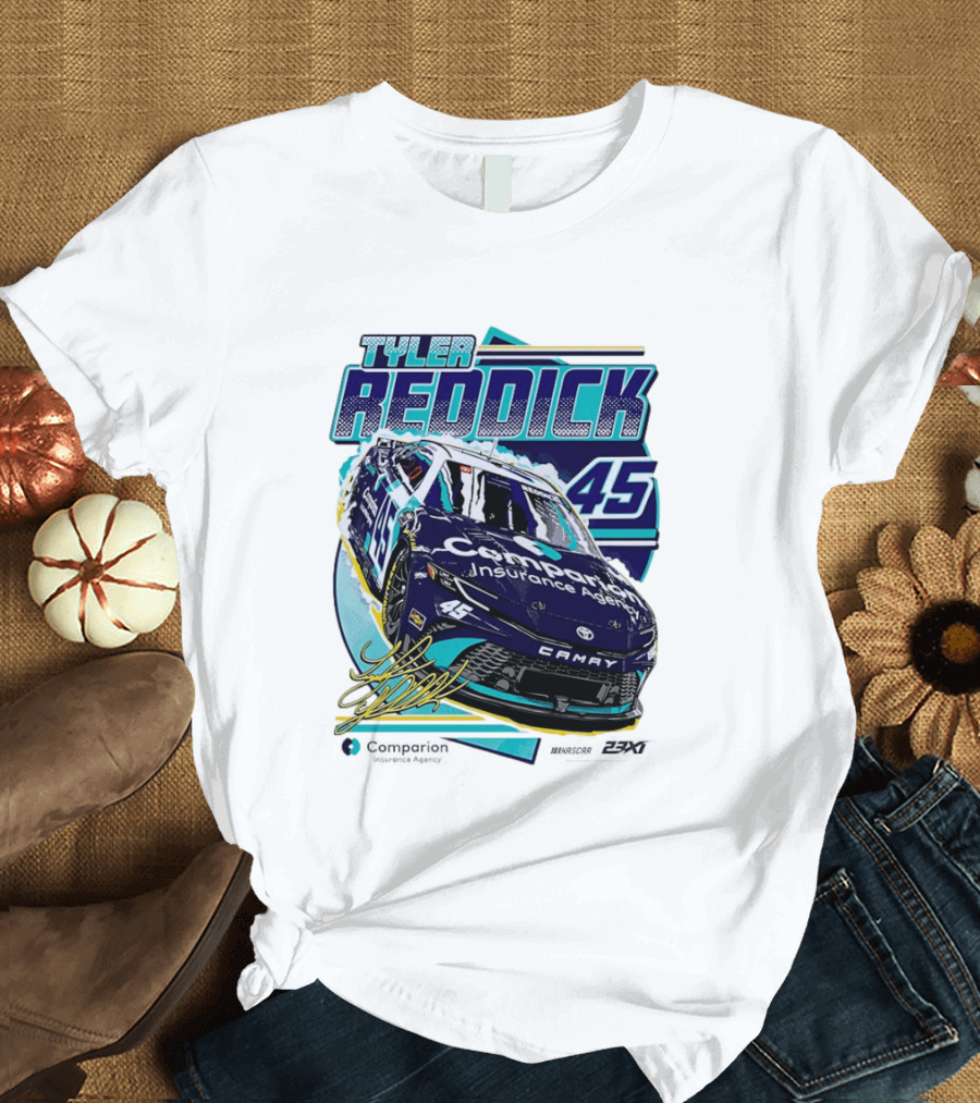 Tyler Reddick 45 Companion Insurance Agent 23XI Racing Toyota Camry T-Shirt