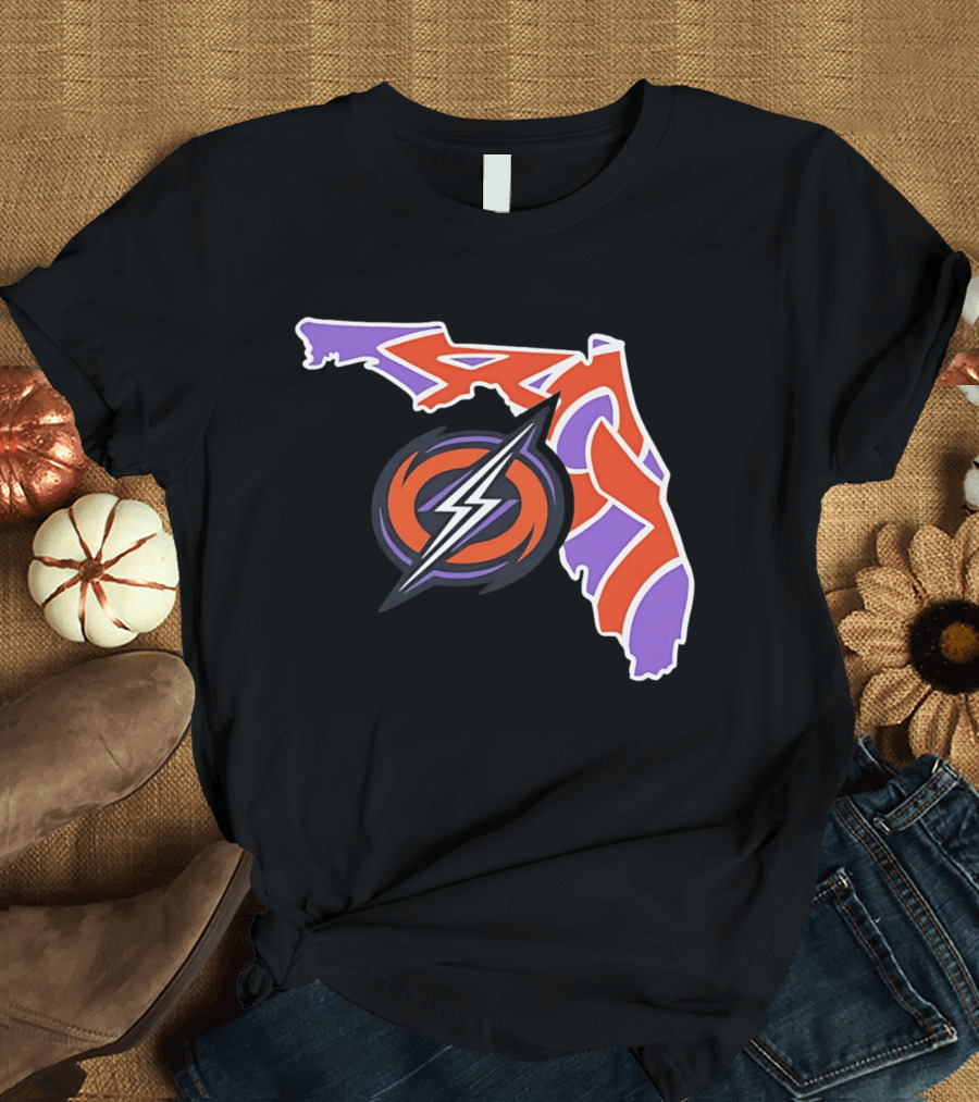 2026 UFL Orlando Storm 407 Map Lightning T-Shirt