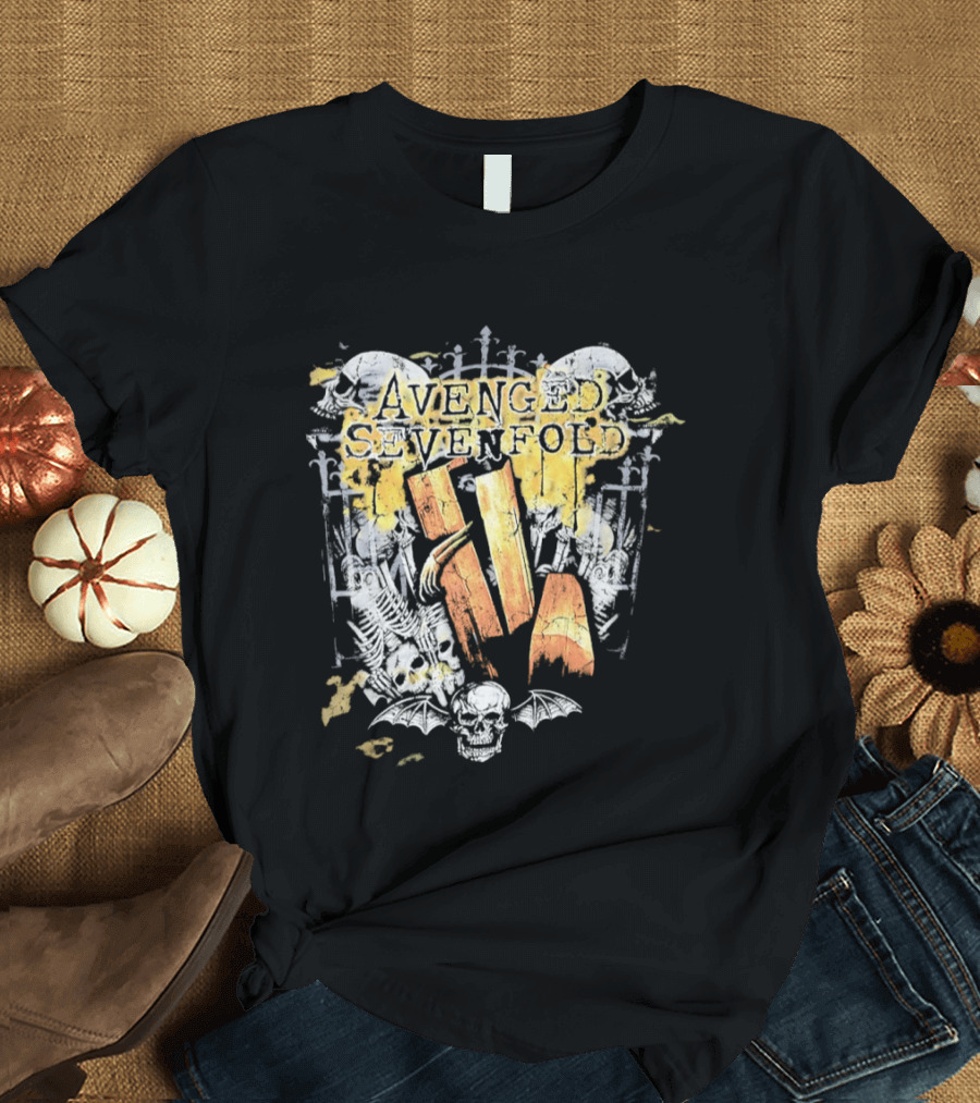 Avenged Sevenfold Skeleton Bat Skull T-Shirt