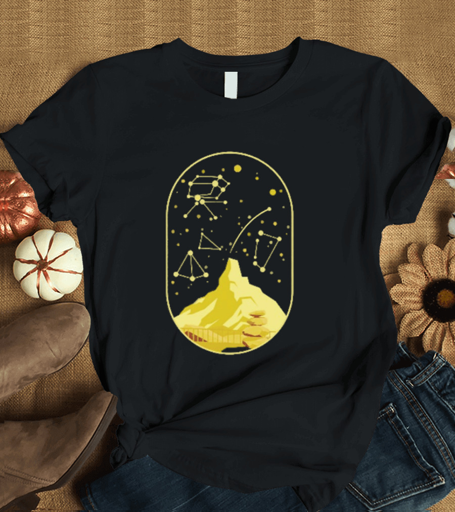 Cairn Minimalist Mountain Constellation Starry Sky T-Shirt