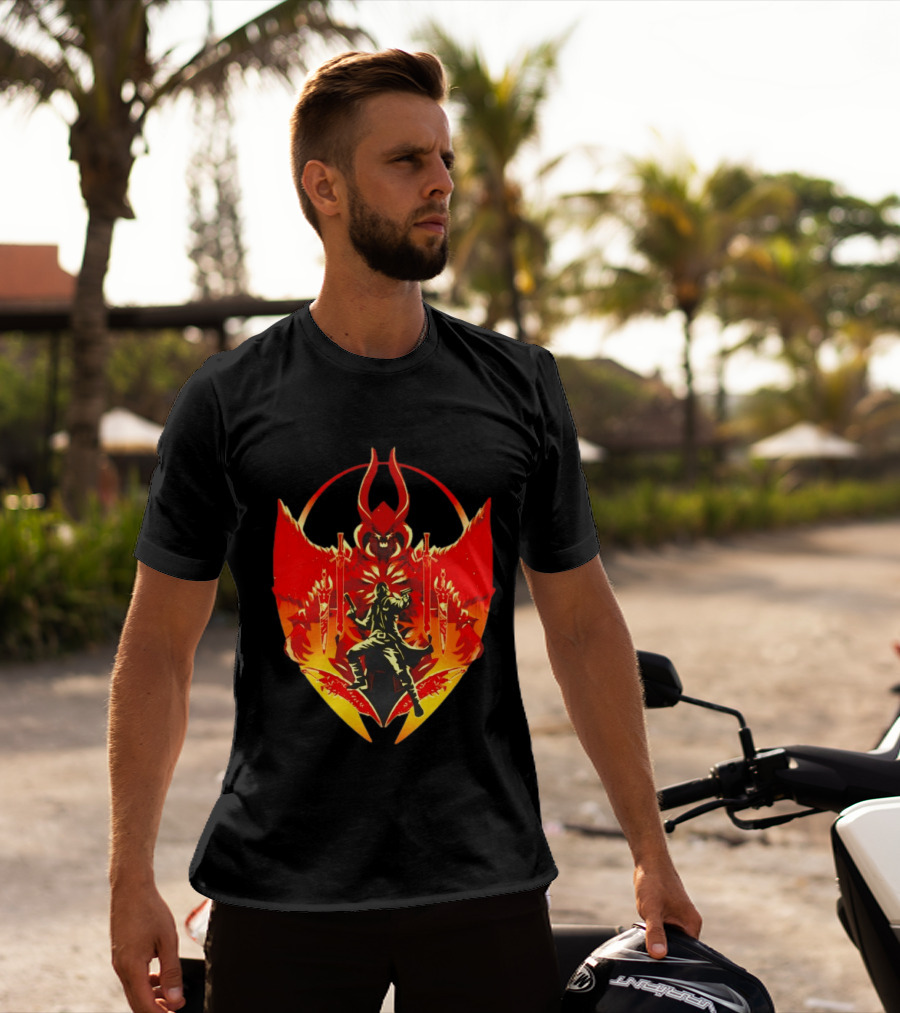 Devil May Cry Dante Fiery Demon Crest Iconography T-Shirt