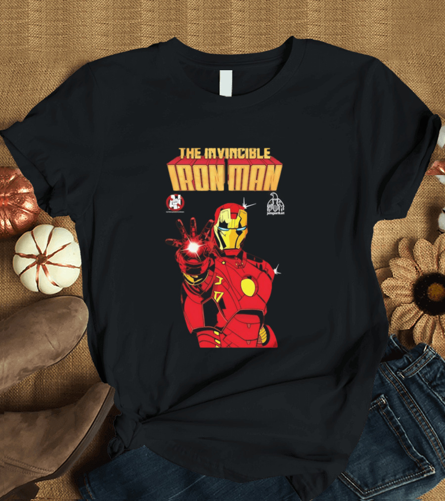 The Invincible Iron Man Superhero Iconic Armor Power Pose T-Shirt
