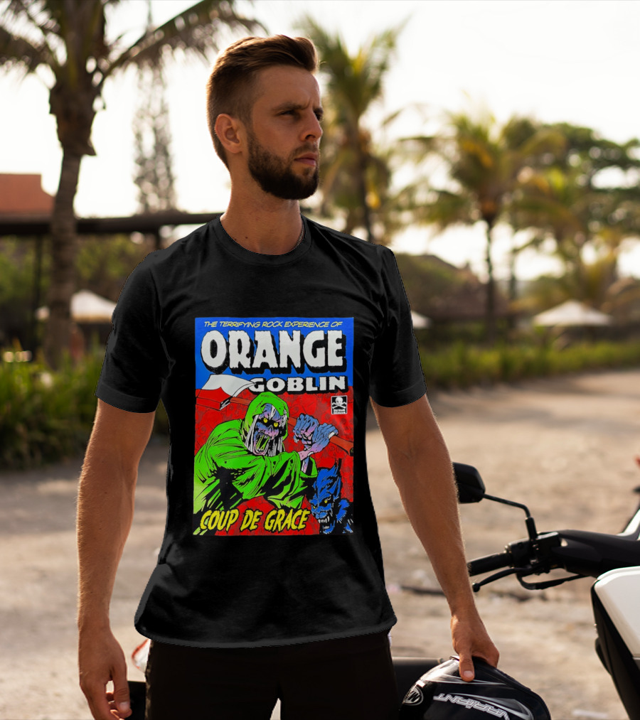 The Terrifying Rock Experience Of Orange Goblin Coup De Grace Monster Battle T-Shirt
