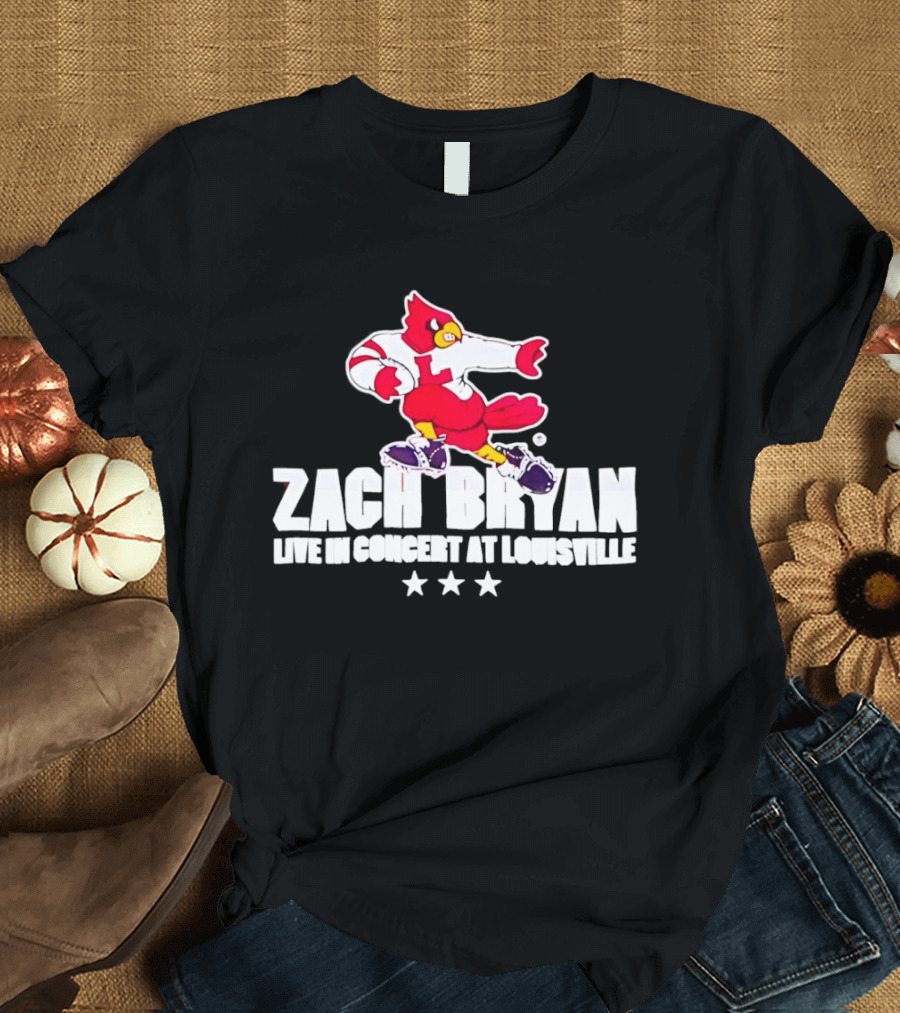 Zach Bryan Live In Concert At Louisville Cardinals 2026 Tour With Heaven Stars Exclusive T-Shirt