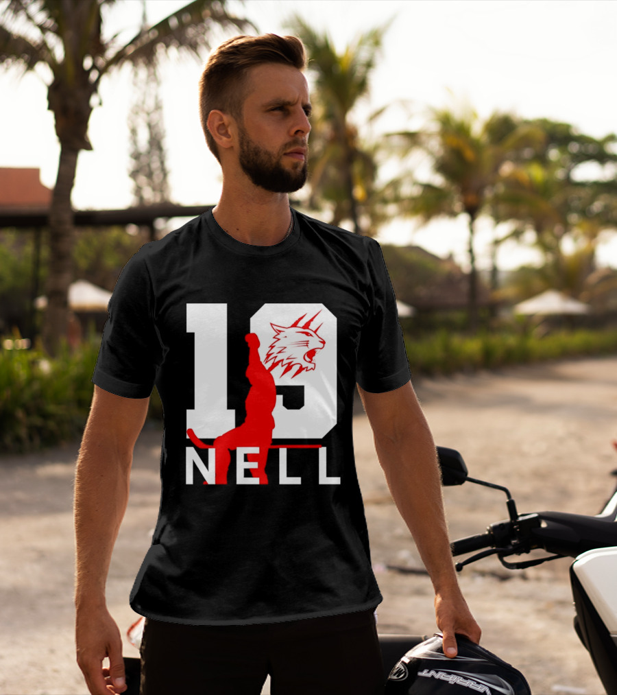 NELL 19 Wildcat Silhouette With Red Figure T-Shirt