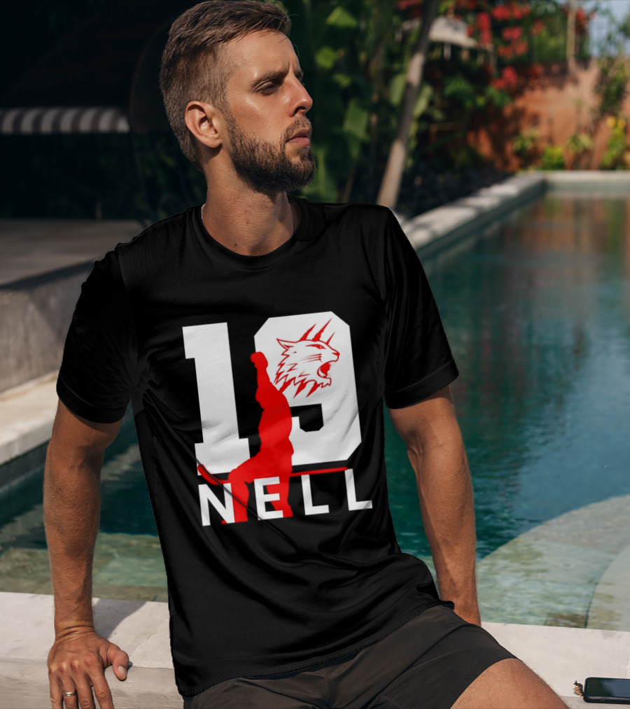 NELL 19 Wildcat Silhouette With Red Figure T-Shirt