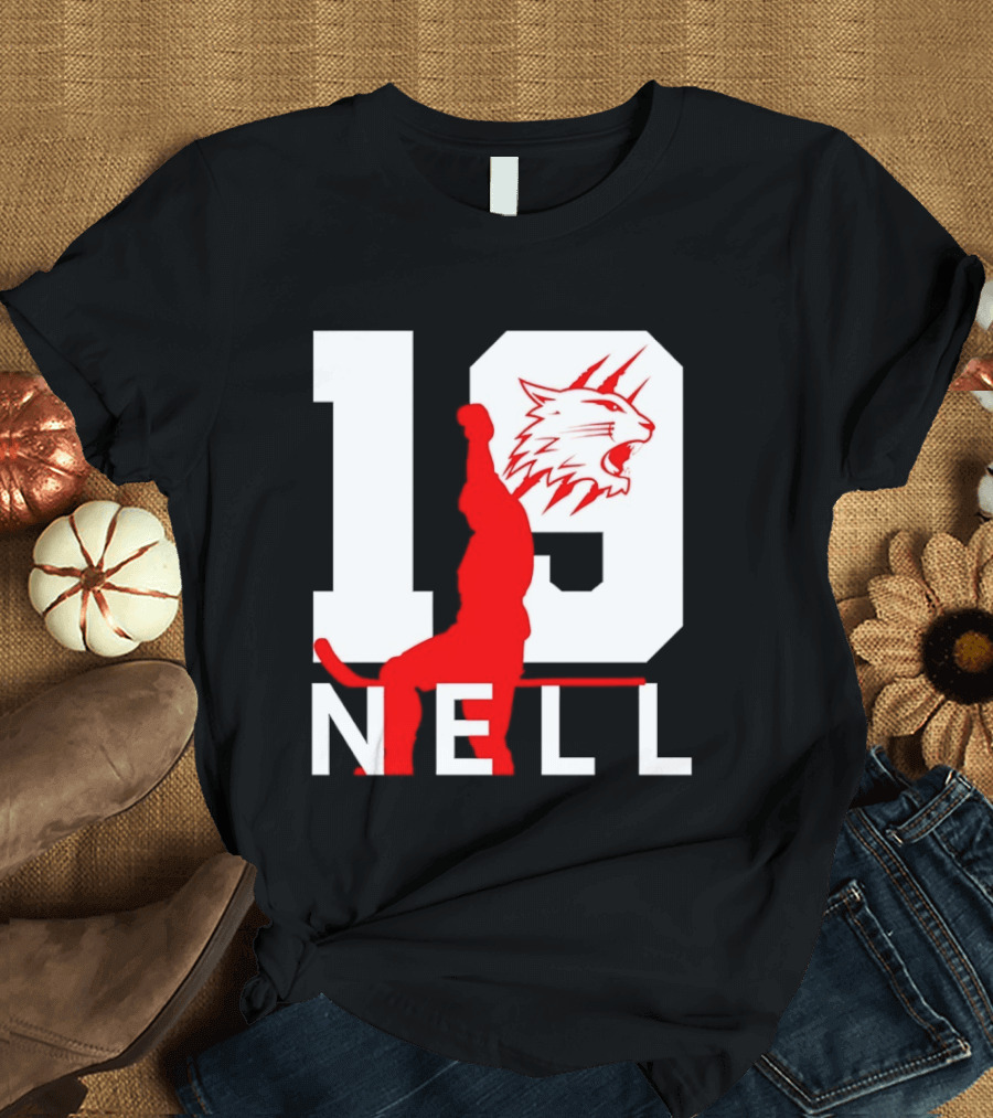 NELL 19 Wildcat Silhouette With Red Figure T-Shirt