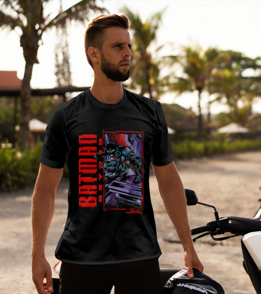 Batman Beyond Combat Readiness Stance Dynamic Gotham City Scene T-Shirt