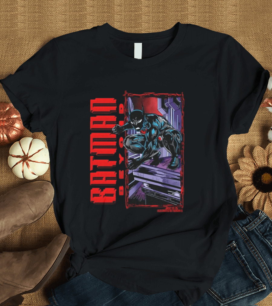 Batman Beyond Combat Readiness Stance Dynamic Gotham City Scene T-Shirt
