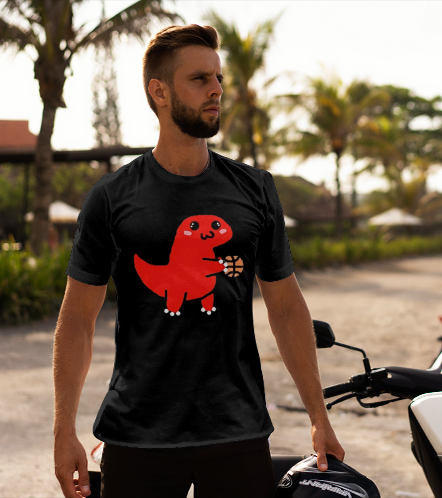 Kawaii Kawaii Toronto Raptors Cute Red Dinosaur Basketball T-Shirt