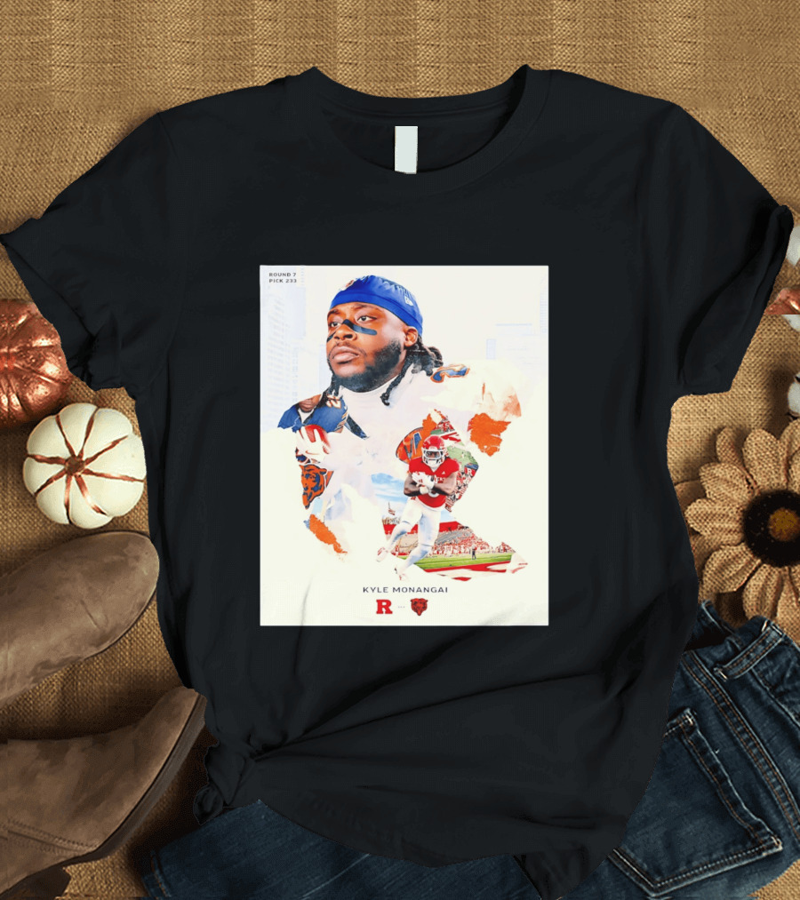 Round 7 Pick 233 Kyle Monangai Chicago Bears Rutgers Football T-Shirt
