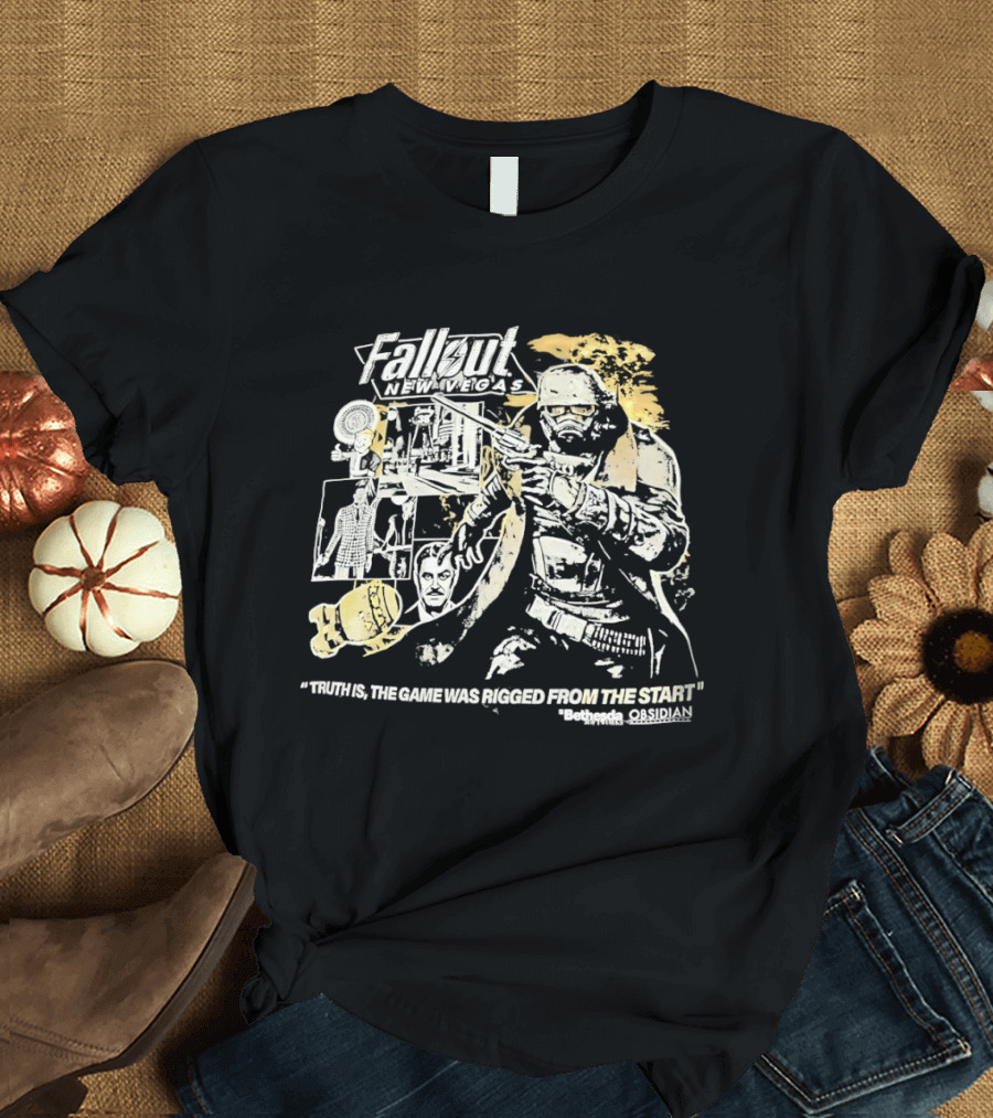 Fallout New Vegas Truth Is The Game Was Rigged From The Start Retro Gaming T-Shirt