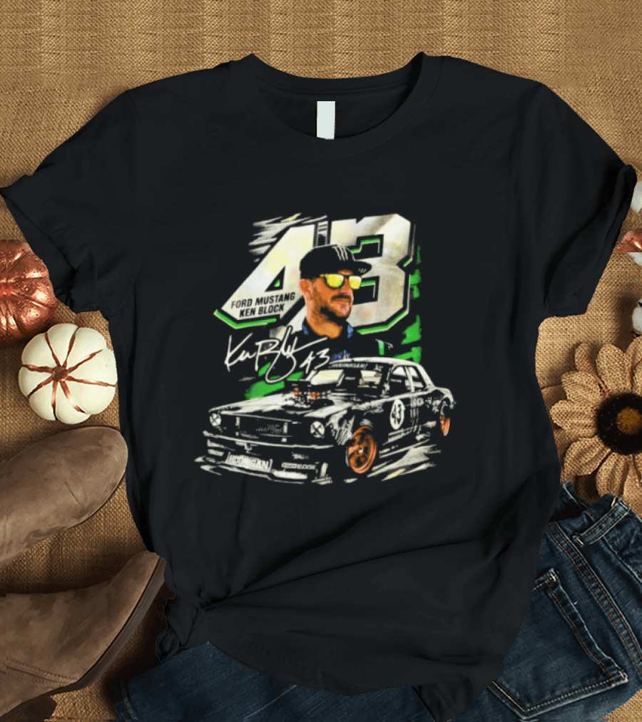 Ford Mustang Ken Block 43 Signature Style Racing T-Shirt