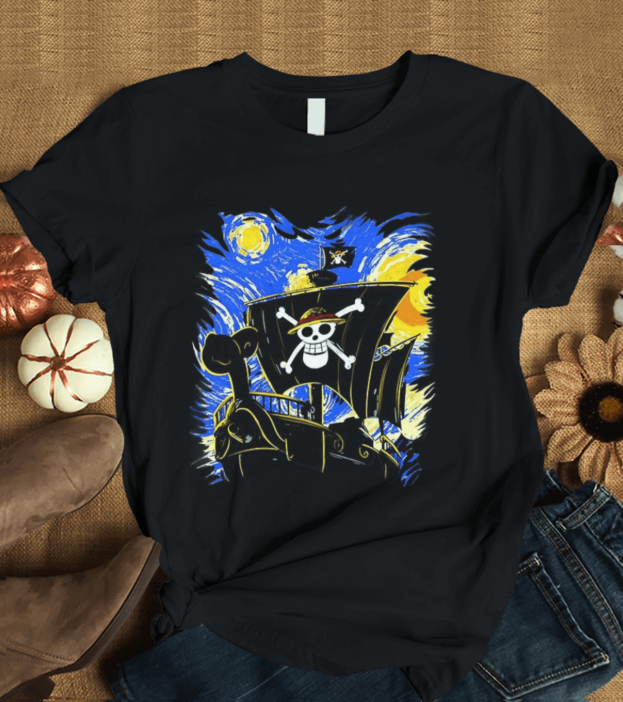 Starry Night One Piece Going Merry Anime T-Shirt