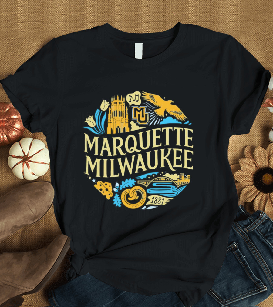 Marquette Milwaukee M And Milwaukee Scenes T-Shirt