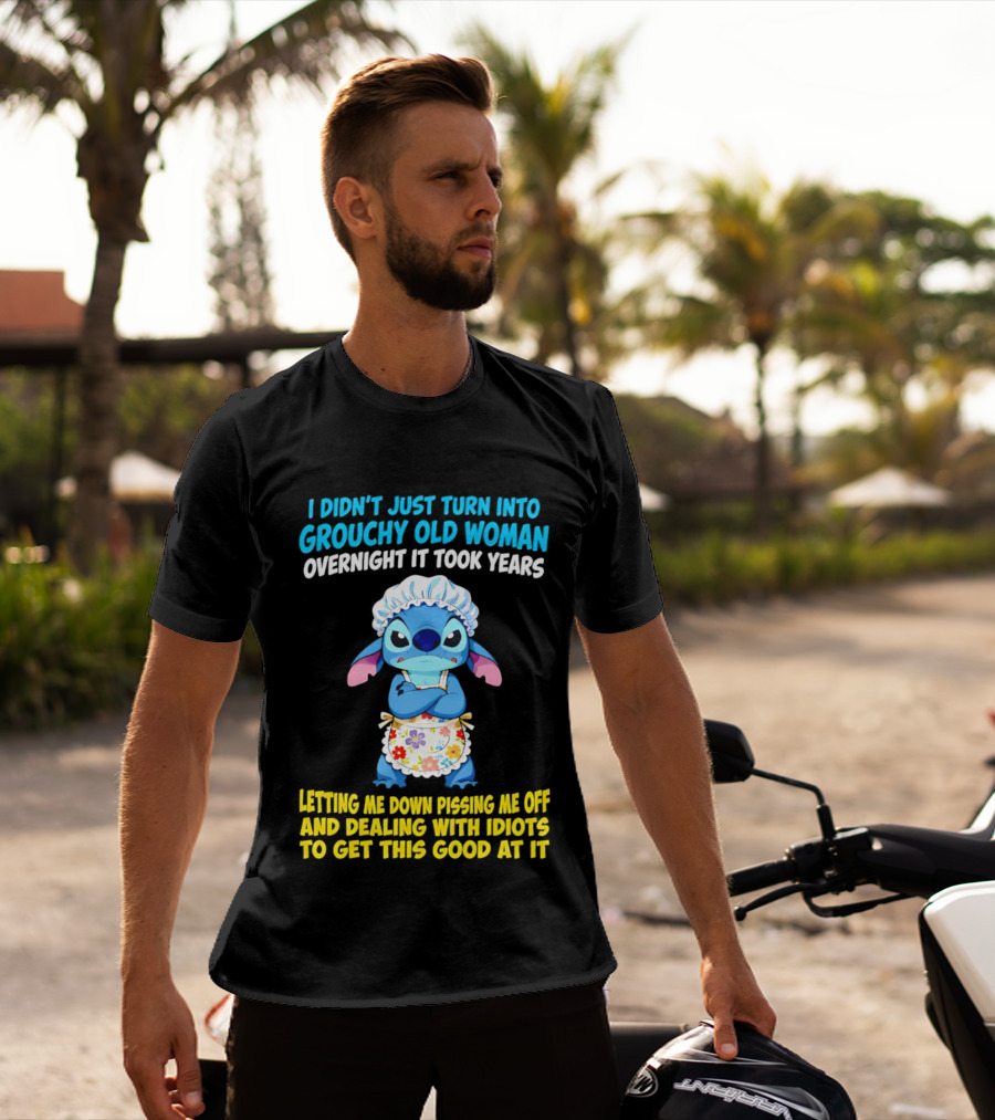 Stitch Housewife Grouchy Old Woman Letting Me Down Pissing Me Off Dealing With Idiots T-Shirt