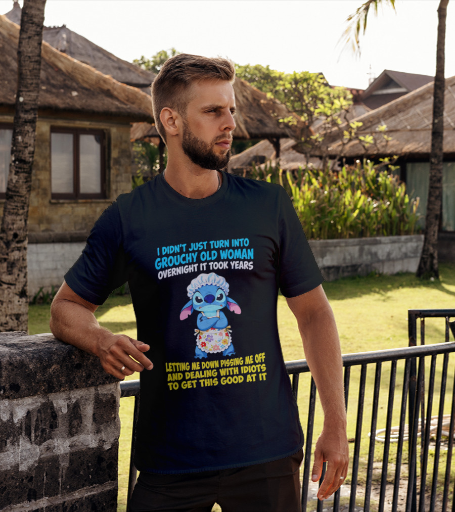 Stitch Housewife Grouchy Old Woman Letting Me Down Pissing Me Off Dealing With Idiots T-Shirt