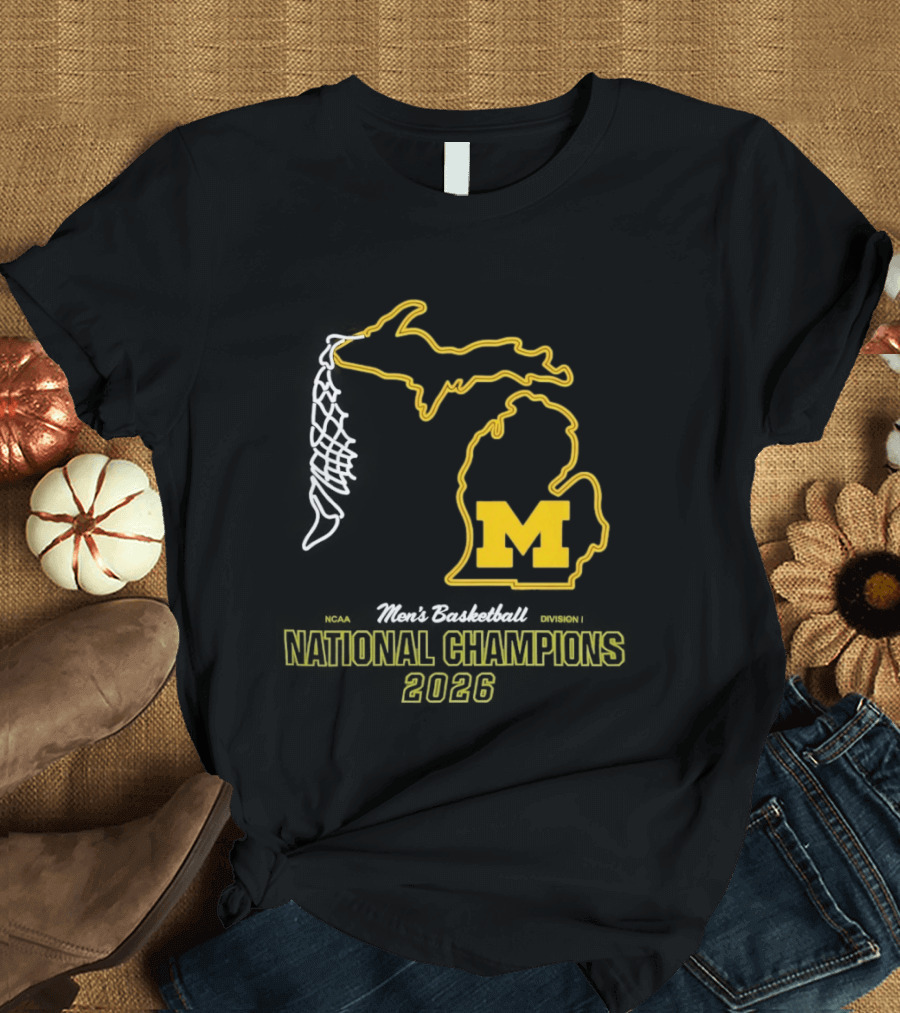 Michigan Wolverines National Champions 2026 MBB NET T-Shirt