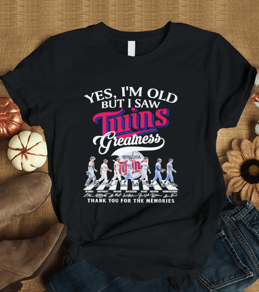 Minnesota Twins Greatness Signatures Thank You For The Memories T-Shirt