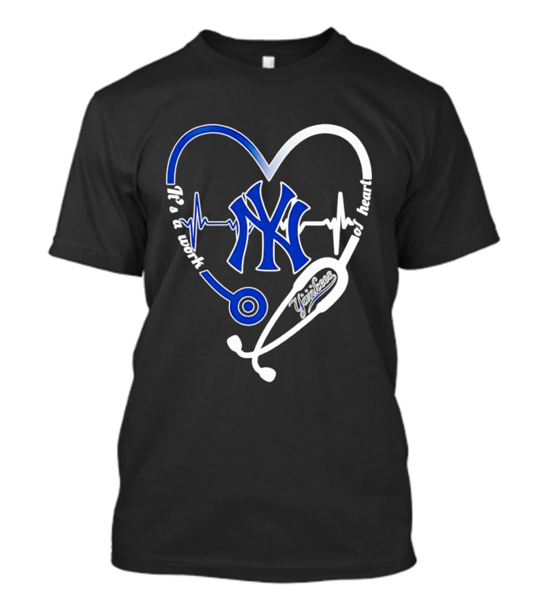 New York Yankees Heartbeat Stethoscope MLB Fan T-Shirt