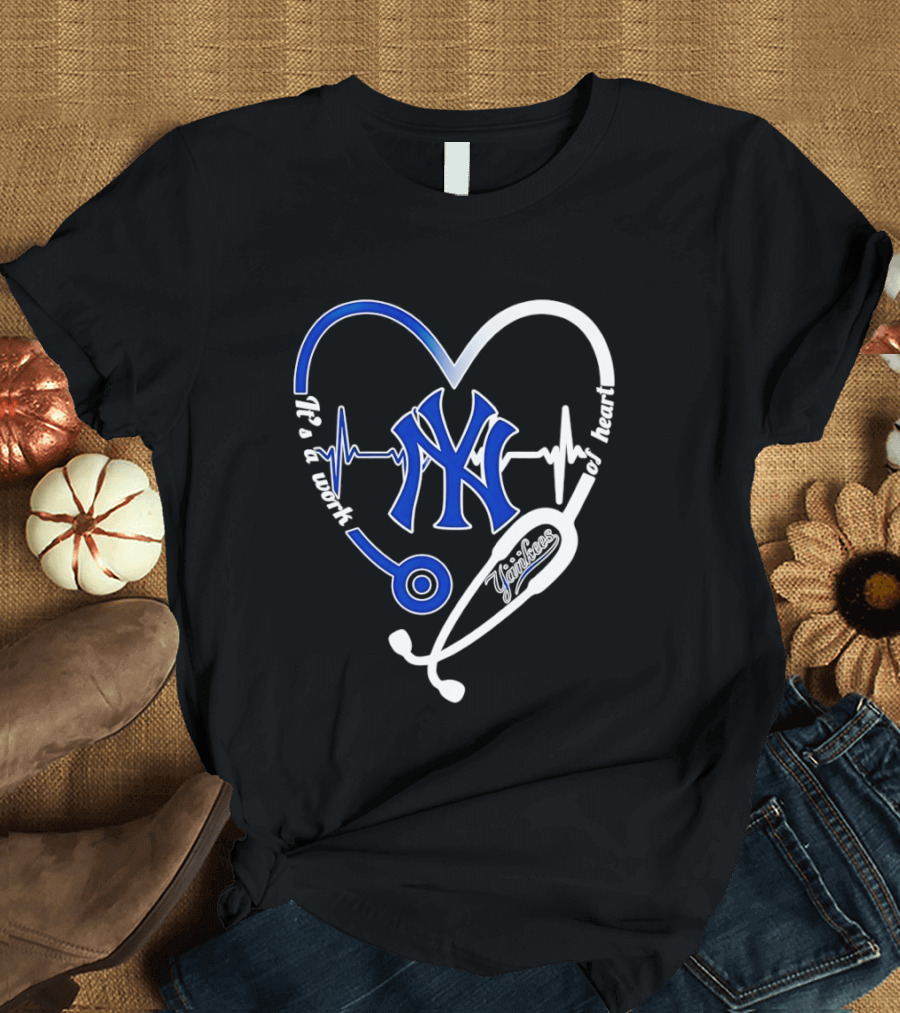 New York Yankees Heartbeat Stethoscope MLB Fan T-Shirt