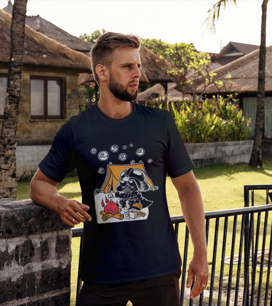 Under Death Stars Darth Vader Star Wars Camping Marshmallows Chocolate T-Shirt