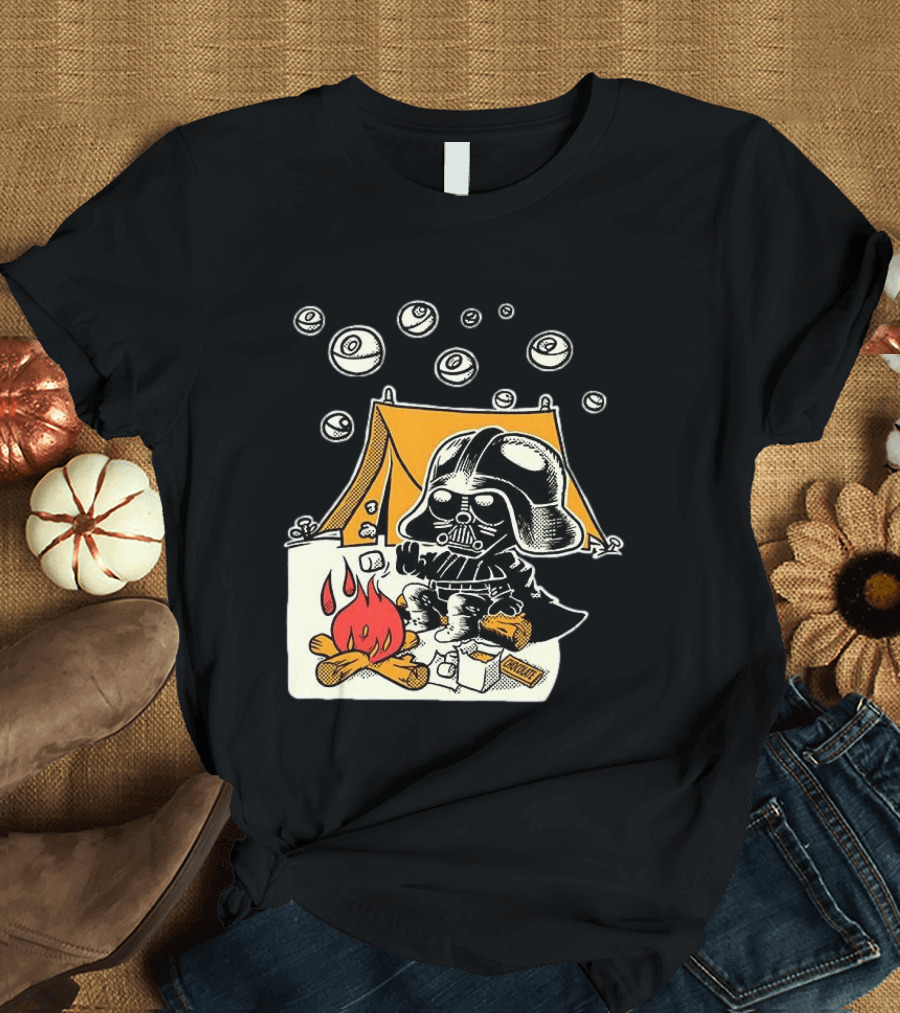 Under Death Stars Darth Vader Star Wars Camping Marshmallows Chocolate T-Shirt