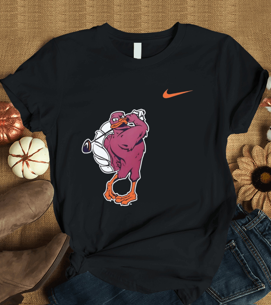 Virginia Tech Hokies Golfing Nike Swoosh Bird T-Shirt