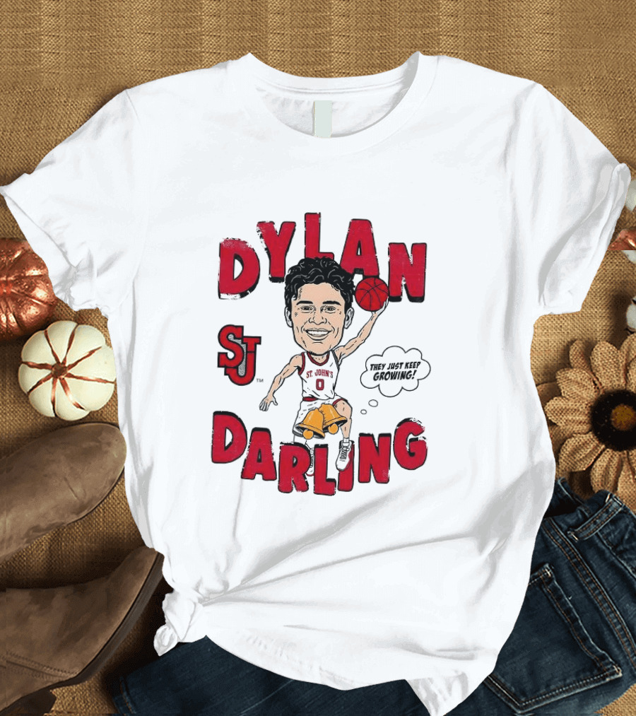 Dylan Darling St J Basketball Keep Growing Player Sketch T-Shirt
