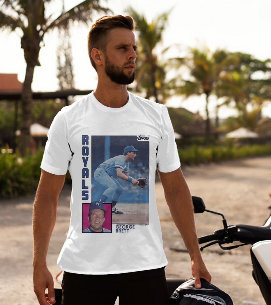Kansas City Royals George Brett Topps 1984 Baseball Card T-Shirt