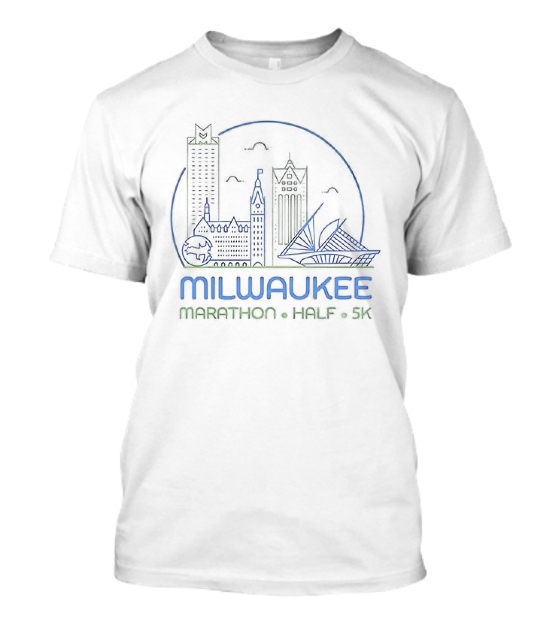 Milwaukee Marathon Half 5K Skyline Race Event T-Shirt