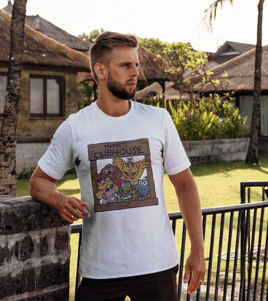 Muppets Clubhouse Characters Kermit Fozzie Gonzo Miss Piggy Rowlf T-Shirt