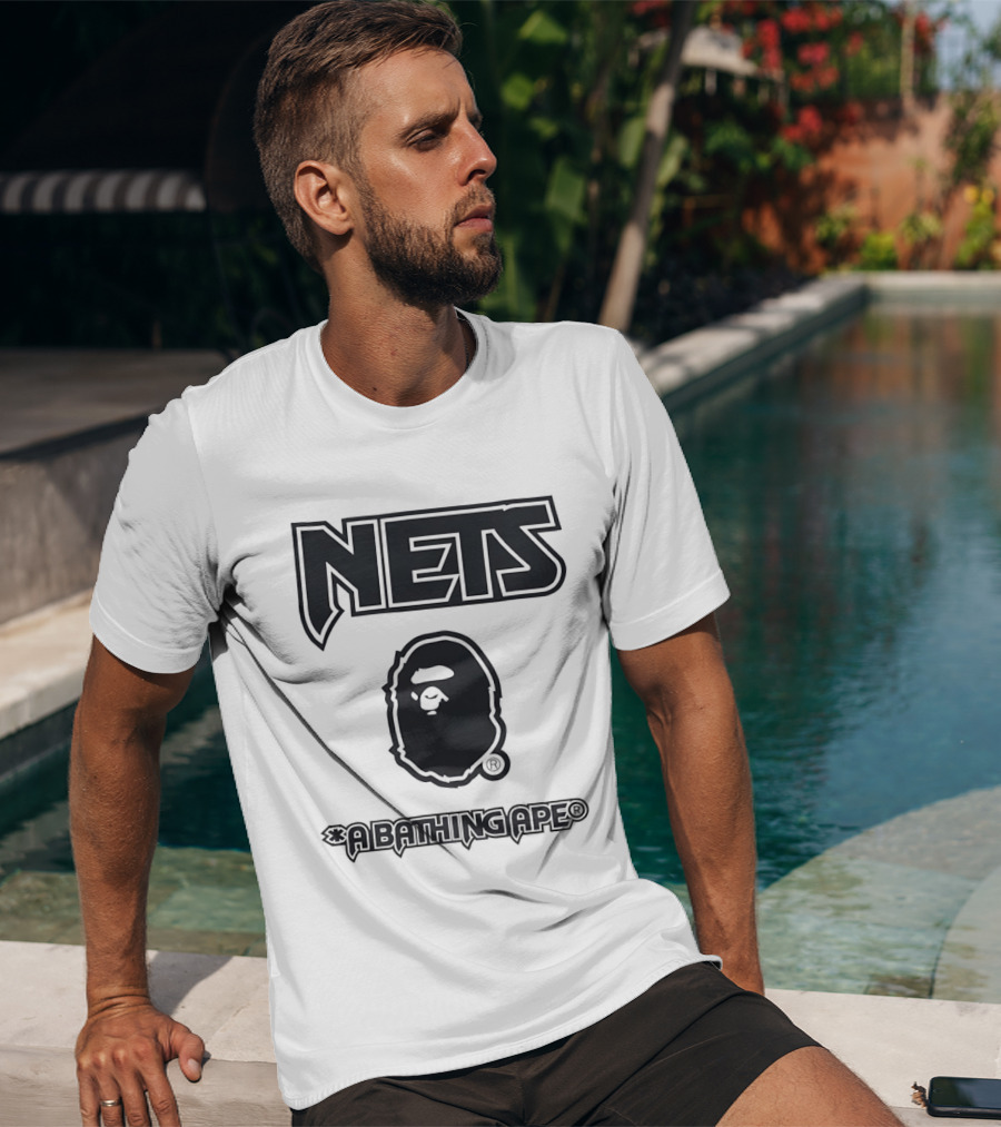 New Jersey Nets NBA A Bathing Ape Collaboration T-Shirt