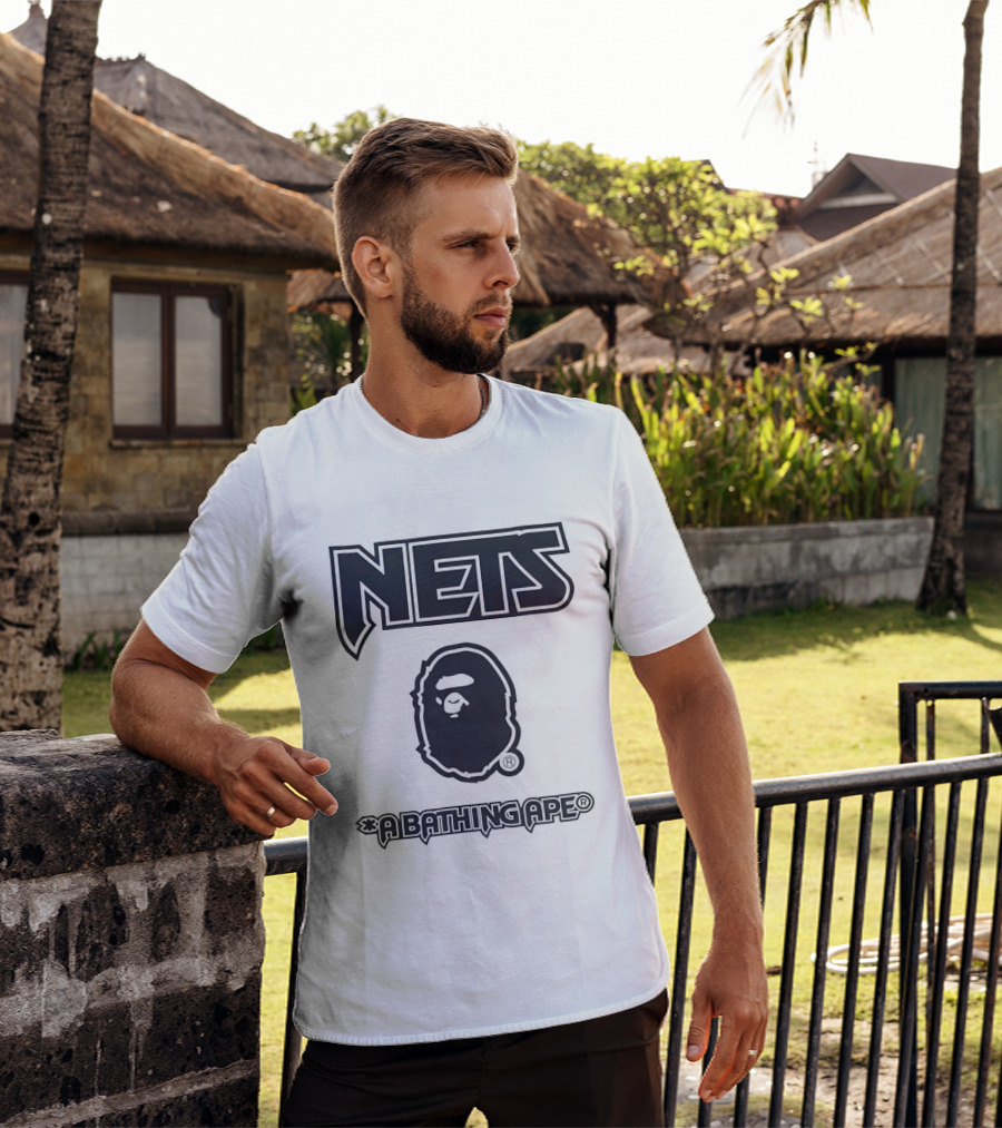 New Jersey Nets NBA A Bathing Ape Collaboration T-Shirt