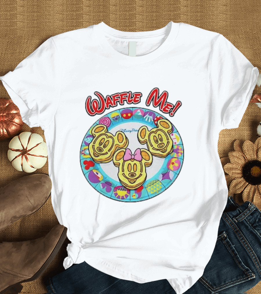 Waffle Me Disney Mickey Minnie Mouse Waffles Plate T-Shirt