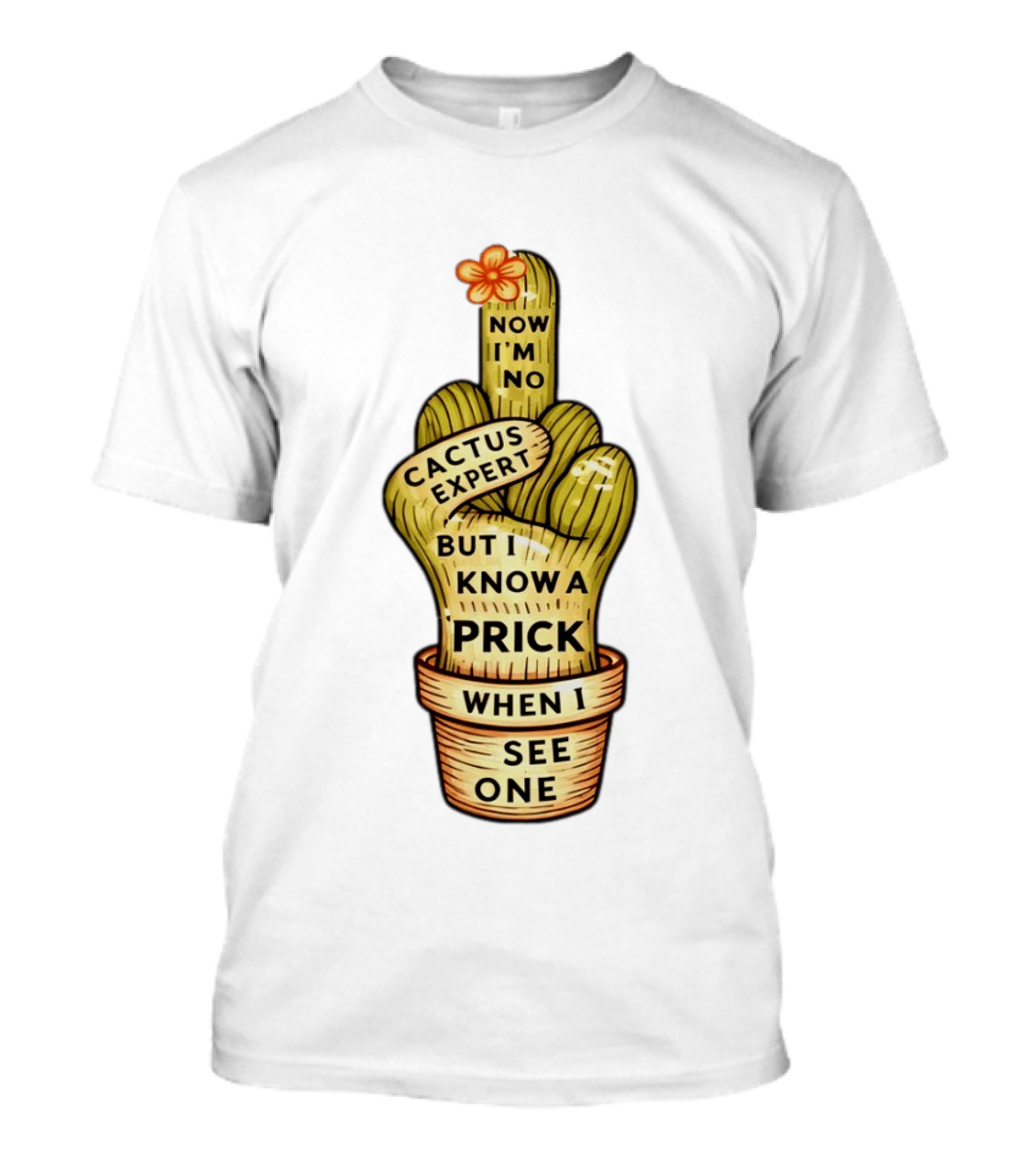 Cactus Expert Prick When I See One Middle Finger Now I'm No T-Shirt
