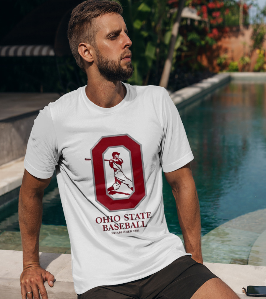 Ohio State Baseball Established 1881 Buckeyes Iconic "O" And Batter T-Shirt