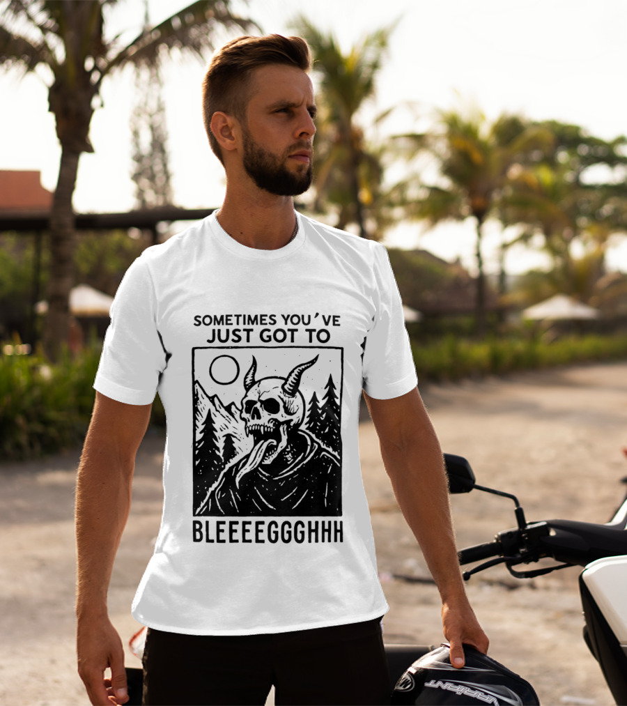 Sometimes You've Just Got To Bleeeegghhh Devil Skull Forest Scene T-Shirt
