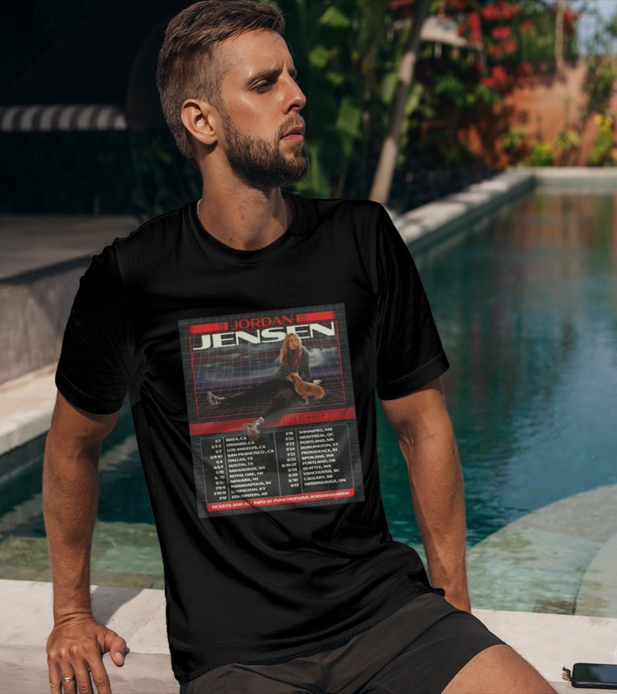 Jordan Jensen 2026 Summer Tour With Tour Dates And Locations T-Shirt