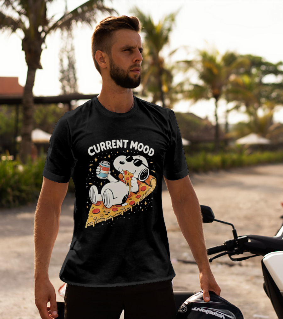 Current Mood Snoopy Relaxing Eating Pizza On A Slice T-Shirt
