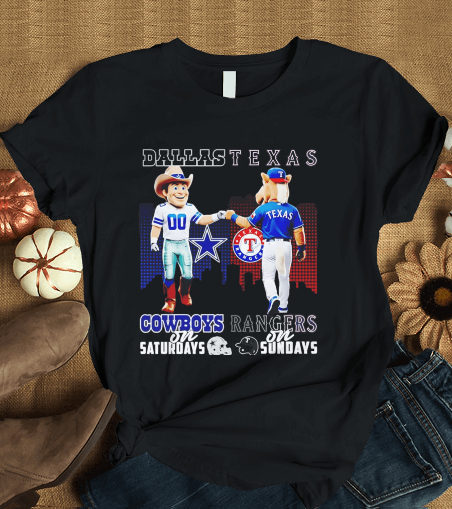 Dallas Texas Cowboys Rangers Skyline Texas Rangers T-Shirt