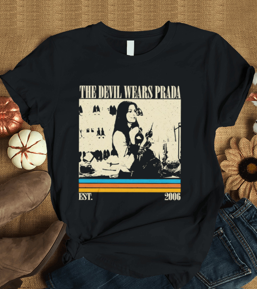 The Devil Wears Prada EST 2006 Vintage Style Retro Stripes T-Shirt