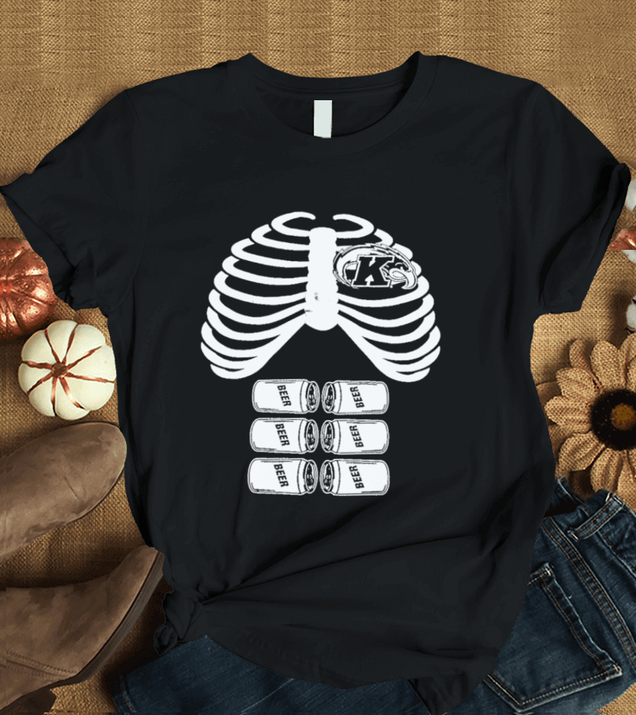 Kent State Senior Bar Crawl 2015 Skeleton Ribs Theme With K T-Shirt